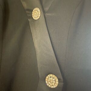 Black Blazer with Gold Accents